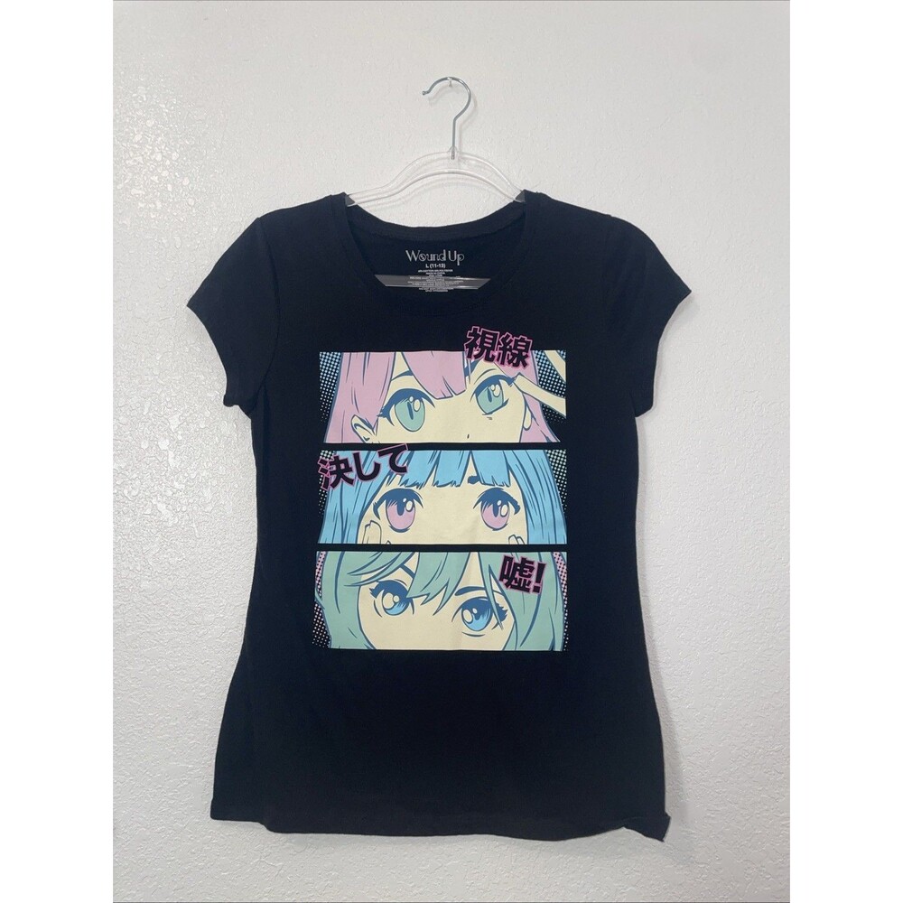 Girls Anime Large L 11-13 Teen Shirt Wound Up Black Whimsygoth Goth Fairy